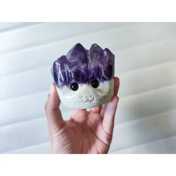 Large Amethyst Hedgehog Pet Rock - Picture 4 of 7